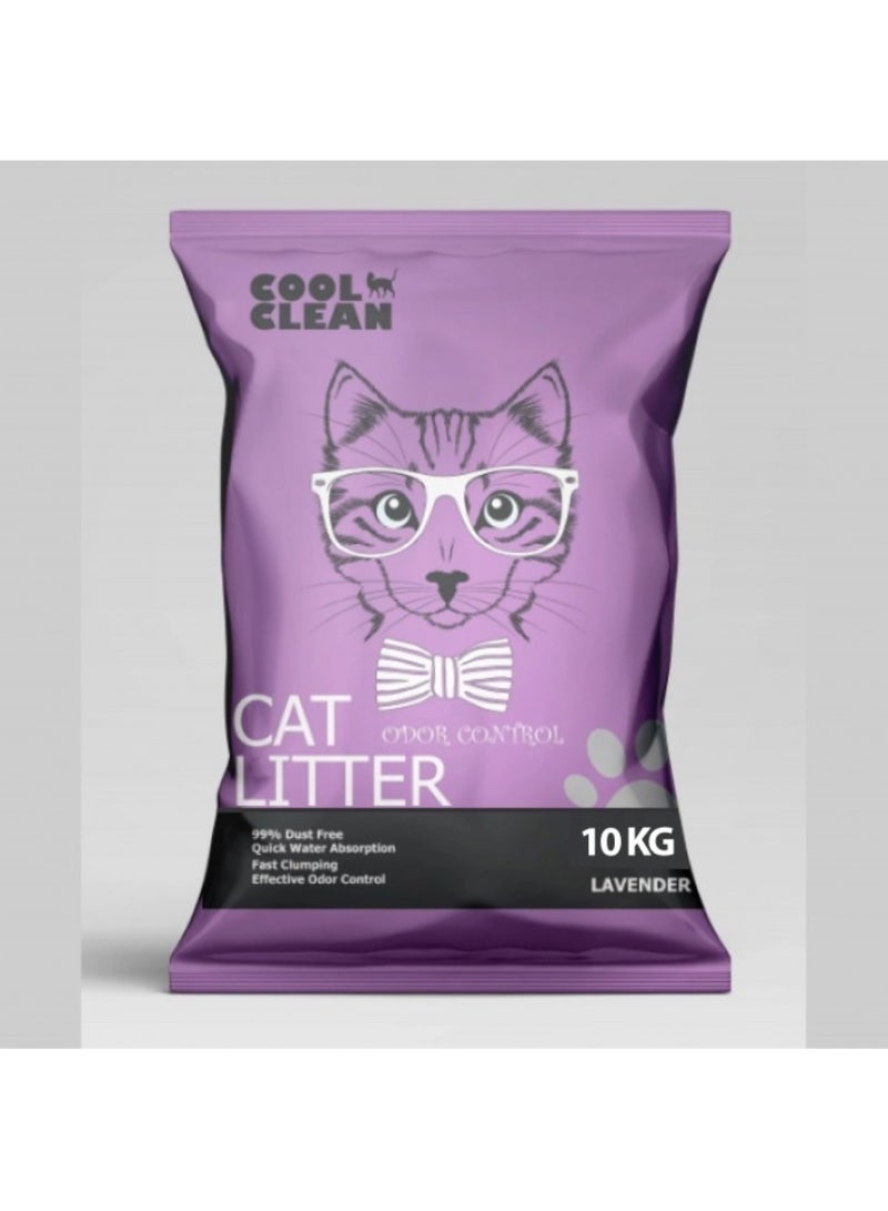 Cool Clean Clumping Cat Litter – Lavender, 10kg - Image 2